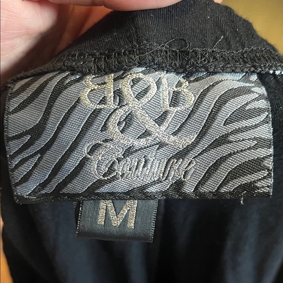 Black Leggings with Faux Leather Accents - Picture 2 of 2